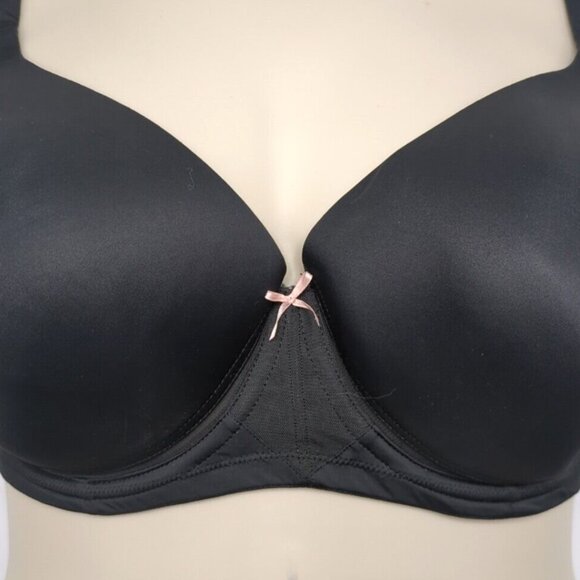 Lane Bryant Cacique Womens Bra Cool Bliss Balconette 48DD Black Underwire - Picture 9 of 10